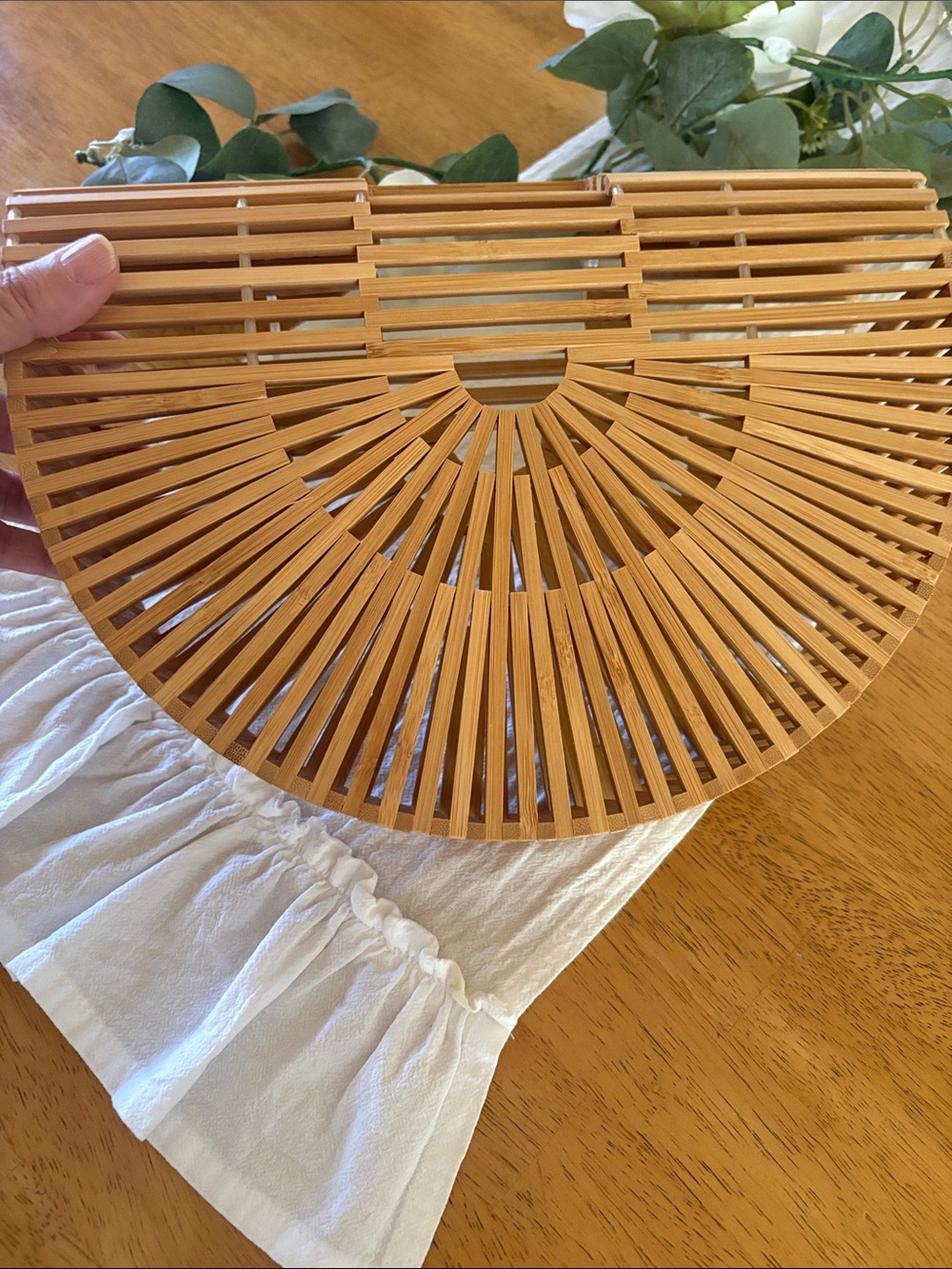 NWOT - Natural Bamboo Arc Bag - Tan - Picture 2 of 4